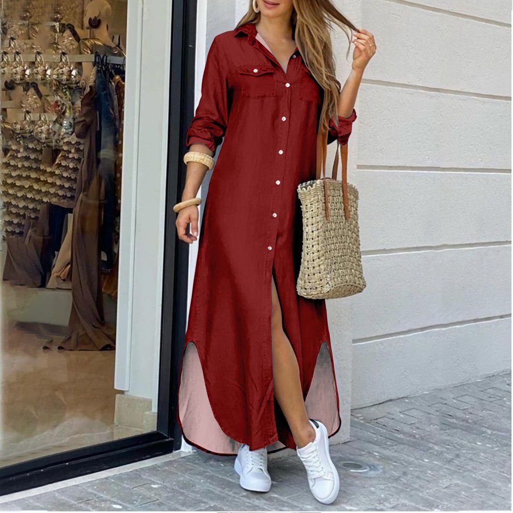 Vestido Feminino Chemise Longo