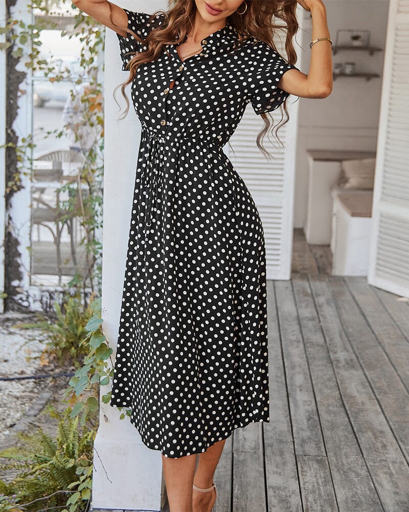 Vestido Midi Poá - Moda Verão 2025
