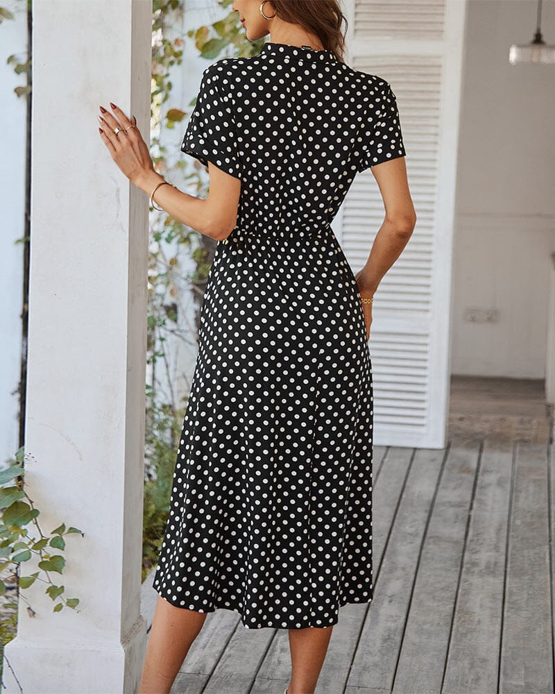 Vestido Midi Poá - Moda Verão 2025
