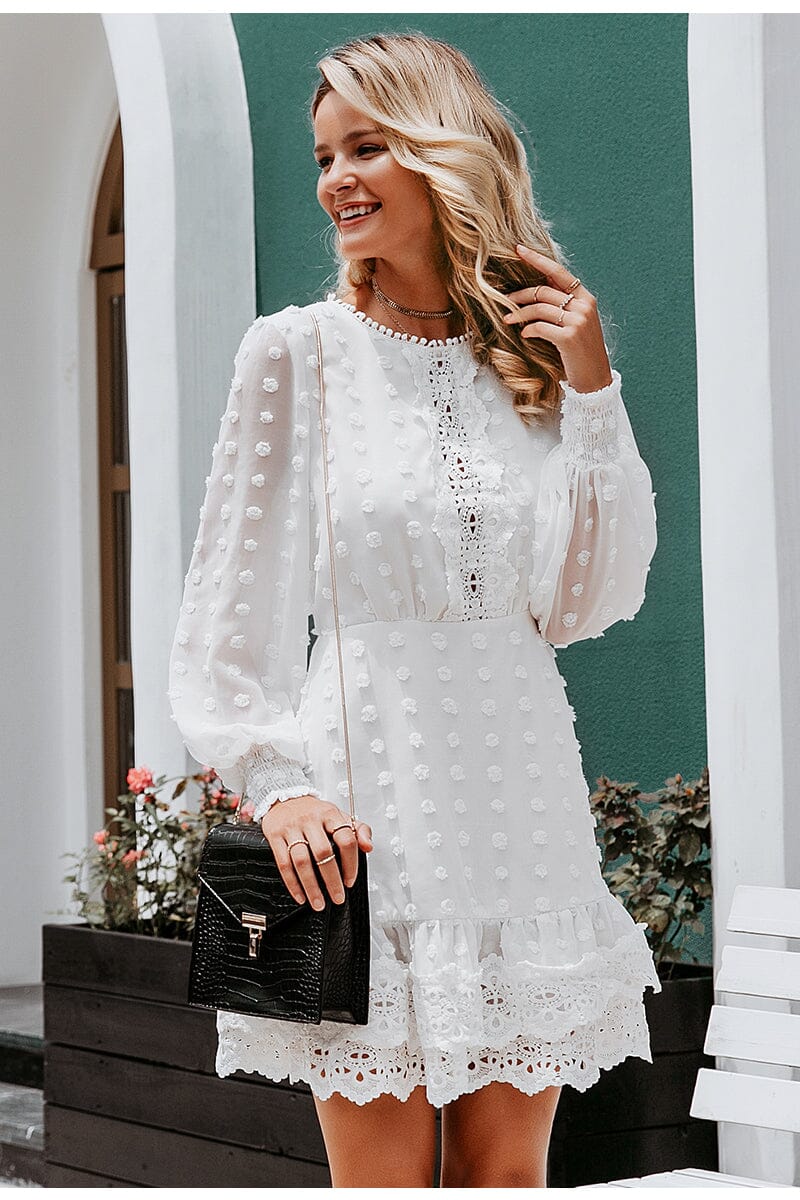 Vestido Feminino Mangas Bufantes de Luxo