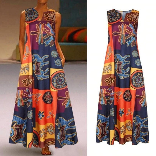 Vestido Longo Estampado Feminino